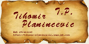 Tihomir Planinčević vizit kartica